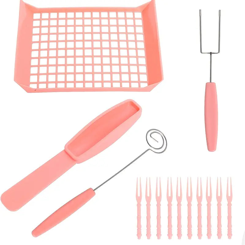 Electric Chocolate Melting Pot Fondue Machine Set Pink