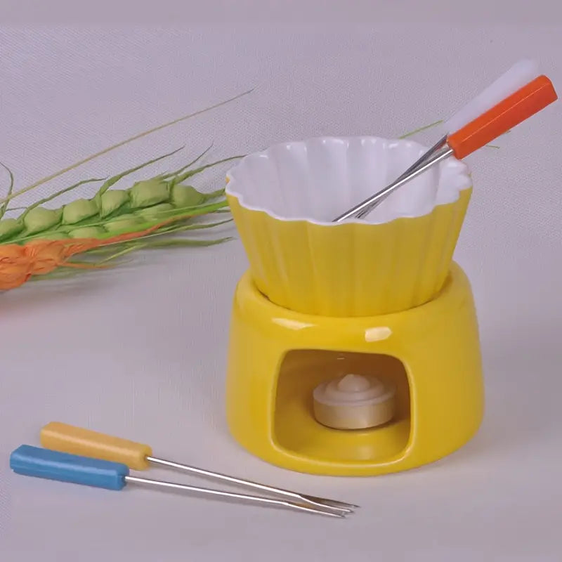 Ceramic Chocolate and Cheese Fondue Set (1 Set)