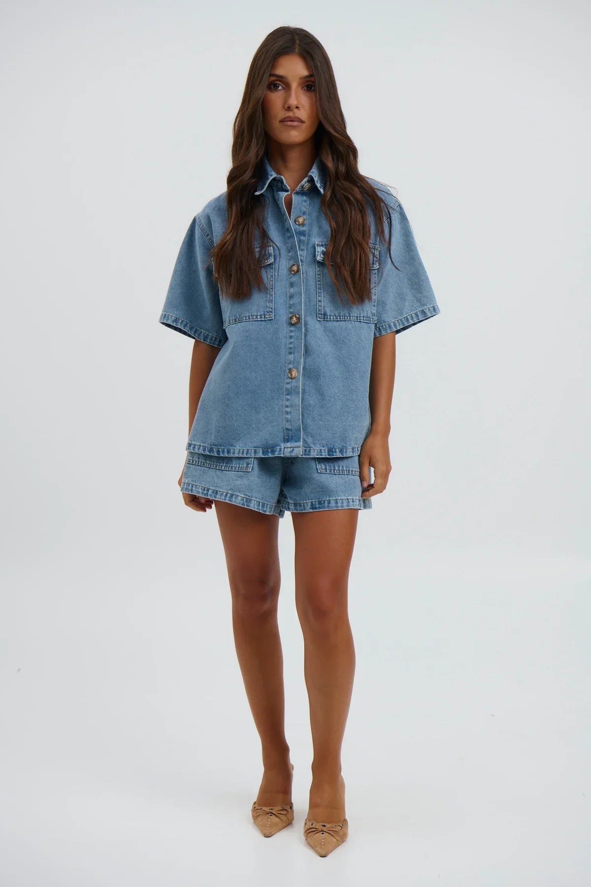 Gaby Baby Blue Denim Set