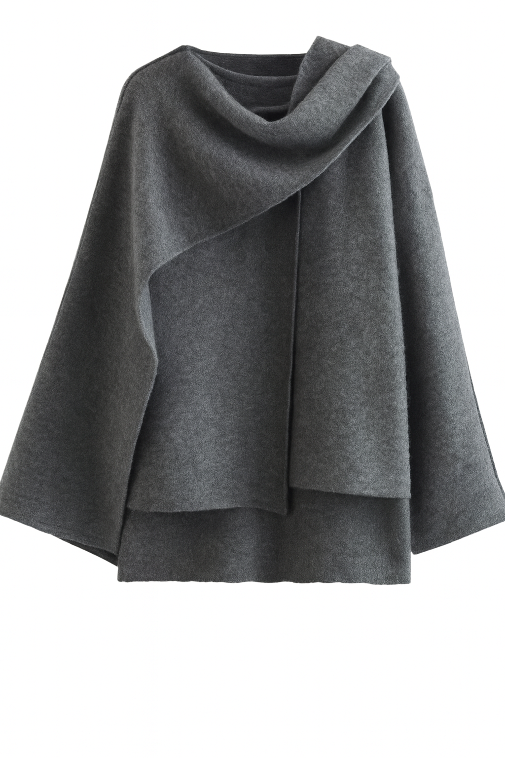 Asymmetric Jacket with Short Scarf