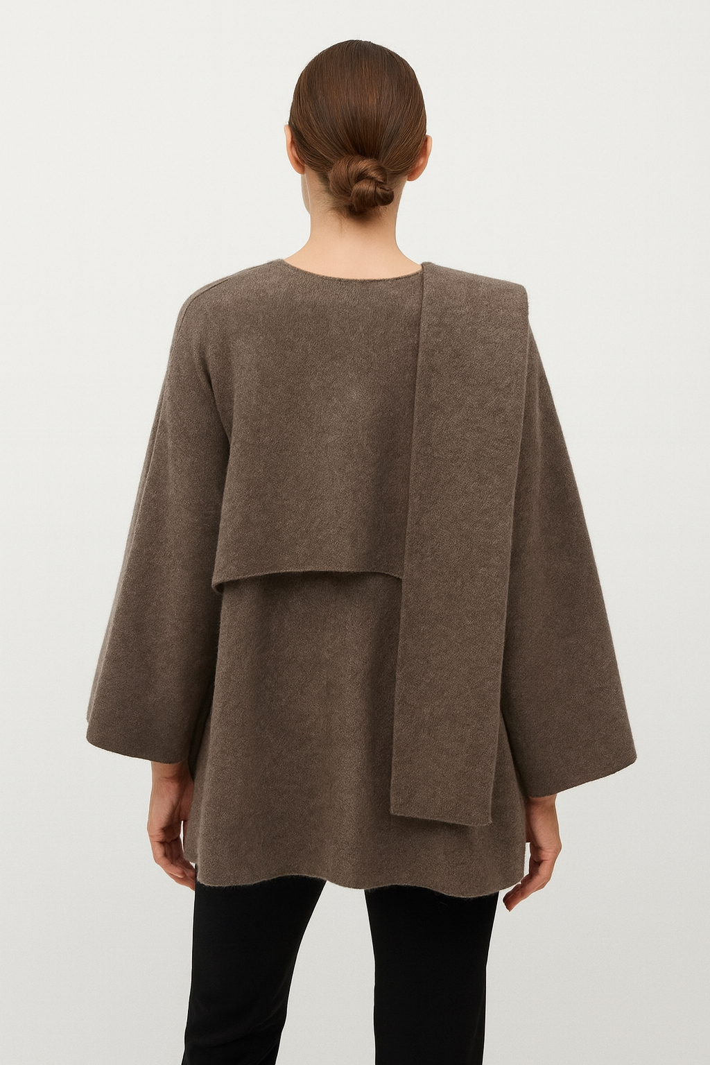 Asymmetric Jacket with Short Scarf