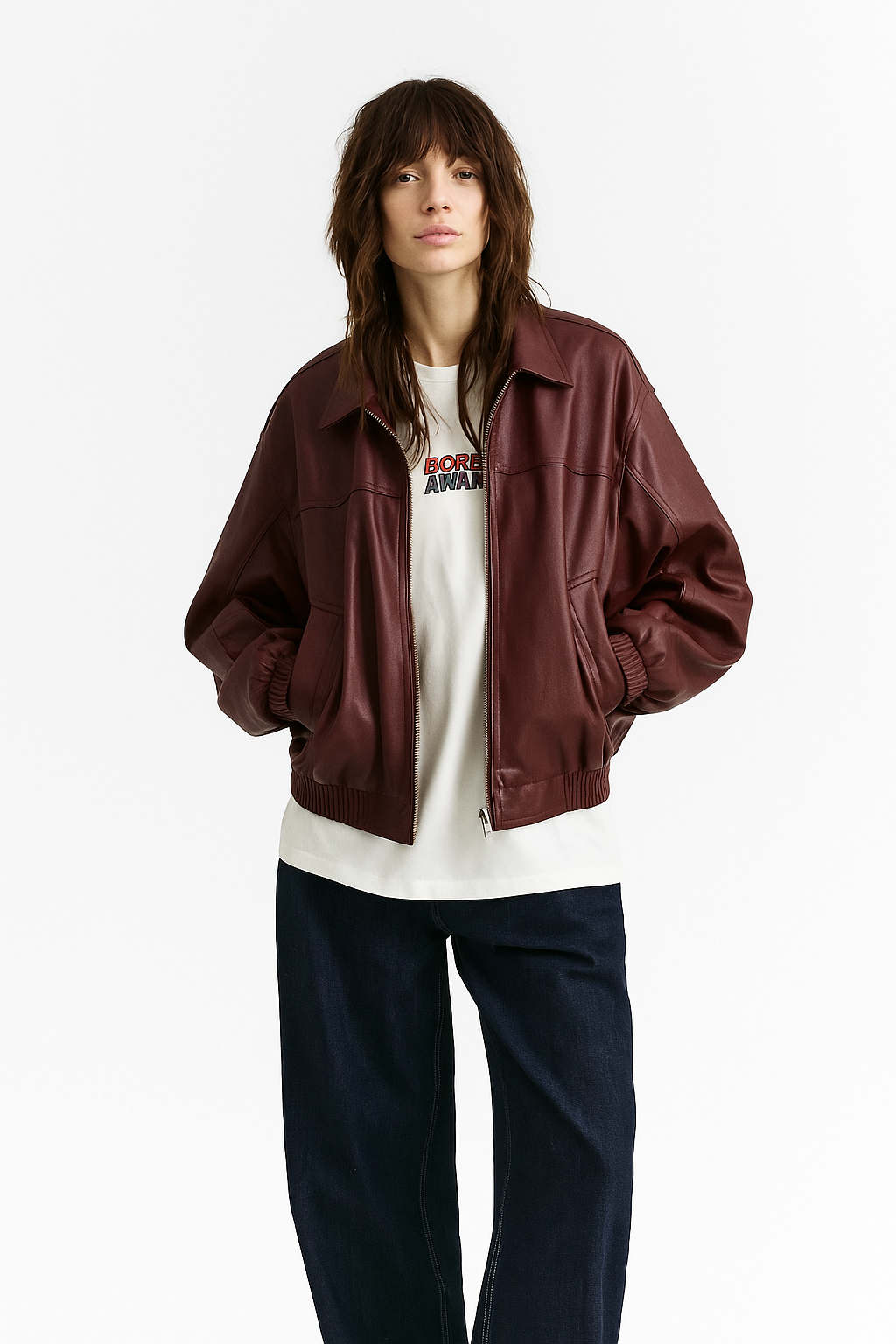 Jorja Leather Bomber Jacket