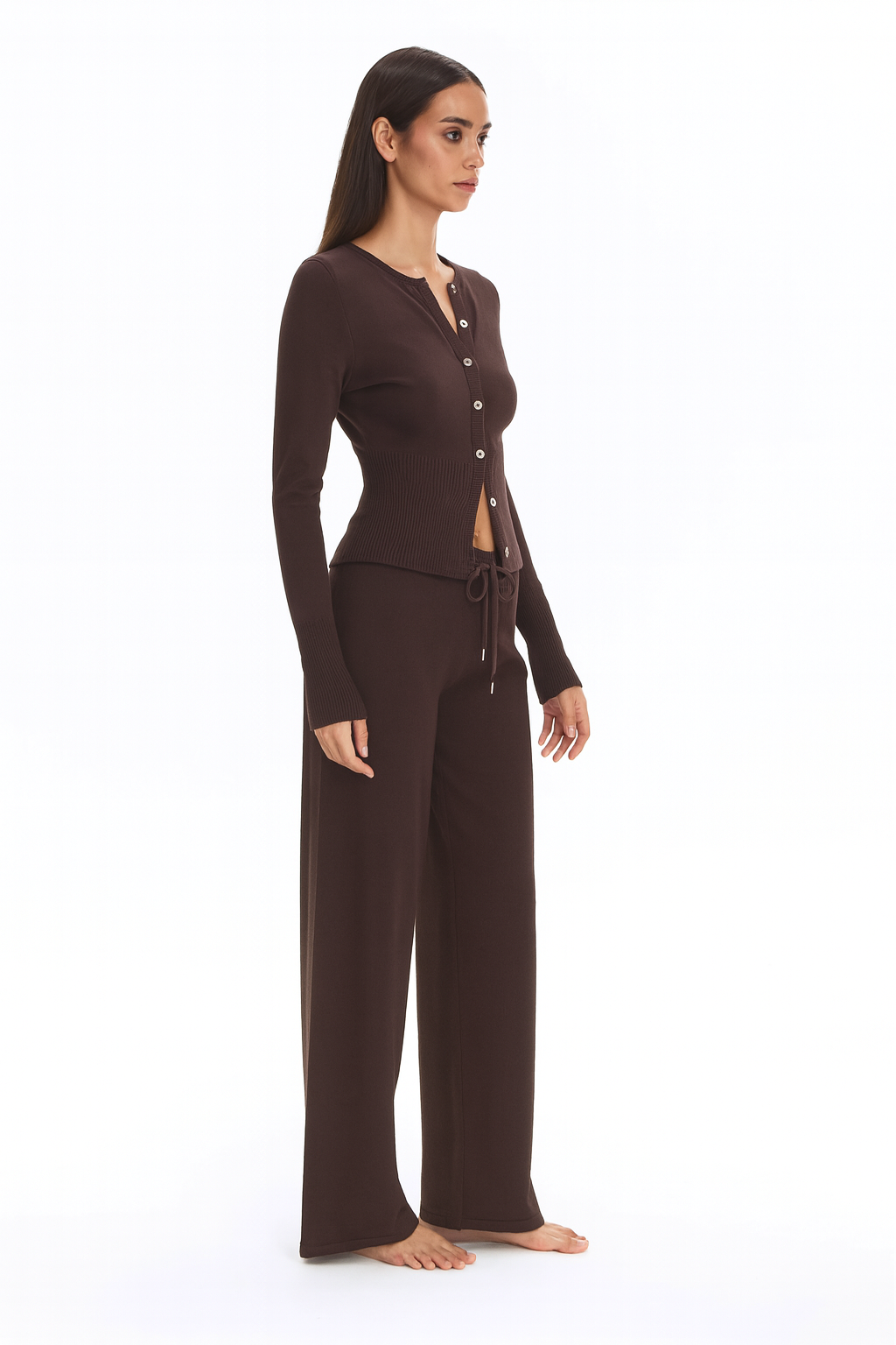 Reese Wide‑Leg 2‑Piece Set – Brown