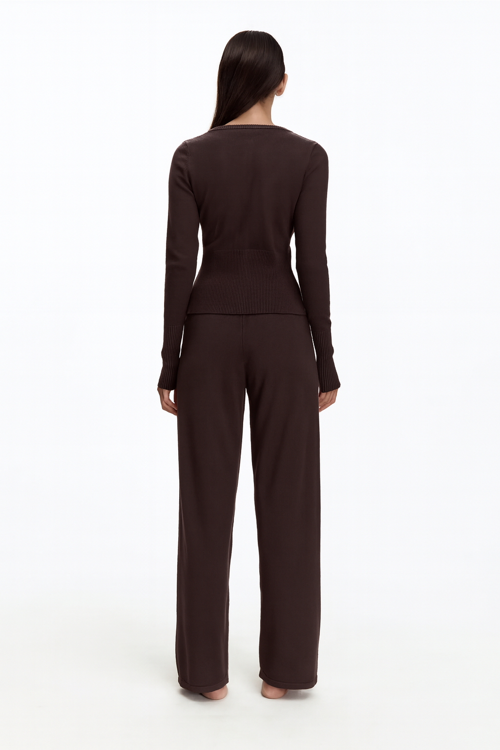 Reese Wide‑Leg 2‑Piece Set – Brown