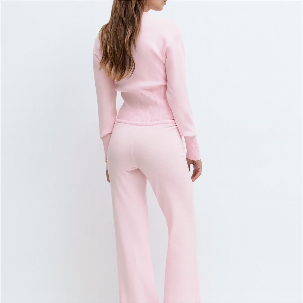 Natalya Wide Leg 2 Piece Set – Pink