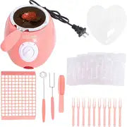 Electric Chocolate Melting Pot Fondue Machine Set Pink