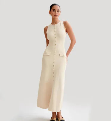 Elegant Knitted Sleeveless Long Dresses FondueHaven